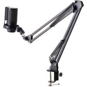 Condenser Microphone with Adjustable Boom Arm - Black by Livingandhome