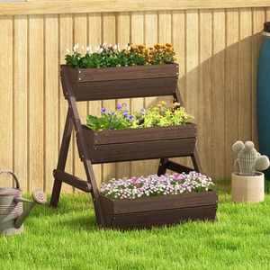 Outsunny 3 Tier Raised Garden Bed Wooden Elevated Planter Box by Outsunny