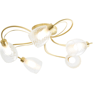 Cora 5 Light Bathroom Tangle Flush Ceiling Light - Satin Brass by Litecraft