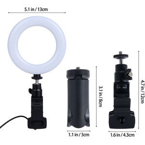 Desk Laptop Ring Light with Tripod Stand - Black by Livingandhome