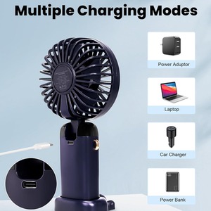 2 In 1 Portable Travel Mini Handheld Table Fan - Navy by Dyzi