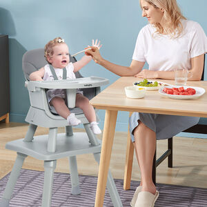 6-in-1 Infant Feeding Chair - Grey by Costway