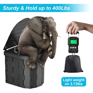 Folding Portable Outdoor Camping Travel Toilet - Black