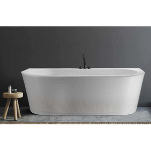 Acquaviva D Shape Wall Bathtub - White by Acquaviva