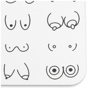 Boobs White Stone Non Slip Bath Mat - White by Artsy Mats