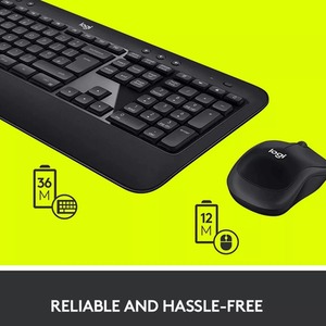 Advanced Combo Wireless Keyboard and Mouse - Multicolour by Logitech