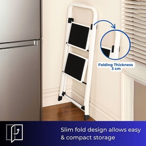 Folding Lightweight Step Ladder - White / 80cm by iTrend