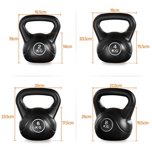Set of 4 HDPE Kettlebell Set - Black by Yaheetech