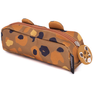 Speculos the Tiger 1-Zip Animal Face Pencil Case - Orange by Les Deglingos