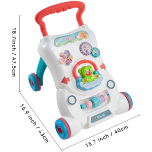 Kidkid 2-in-1 Baby Walker with Music and Light - Red by Kidkid