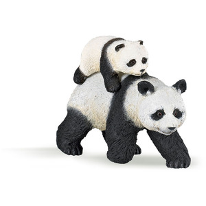 PAPO Wild Animal Kingdom Panda and Baby Panda Toy Figure - White by PAPO