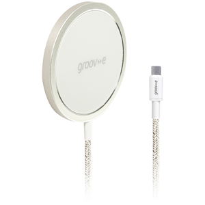 Magnetic Wireless Charger 15W - White by Groov-e