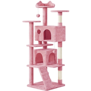 Multilevel Cat Tree with Scratching Posts - Pink / 178cm by Yaheetech