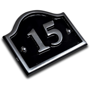 Aluminium Bridge House Number 15 - Black by The House Nameplate Company