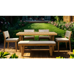 Brooke 6 Piece Dining Set - Wood by Malay