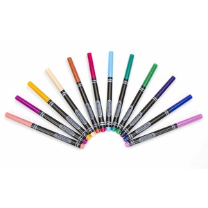 Crayola Markers Fine Line Tips Pack of 12 - Multi-Coloured by Crayola