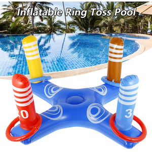 Inflatable Ring Toss Water Game for Pools - blue
