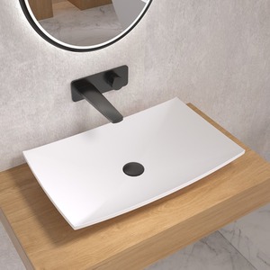 Frias Countertop Matt Stone Basin - White by Fino Stone
