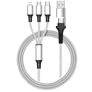 Type-C Transmission Three-in-Two Braided Charging Cable