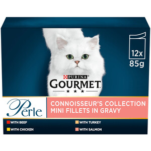 Pack of 12 Gourmet Perle Connoisseur's Collection Pouches by Purina Gourmet