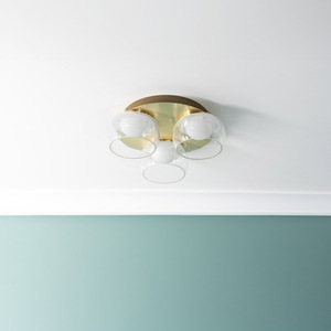 Alissa IP44 Integrated LED 3 Way Ceiling Light with Glass Shades - Gold by ValueLights