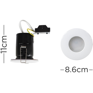 6 Pack Fire Rated Bathroom Shower IP65 White Domed GU10 Ceiling Downlights - White by ValueLights
