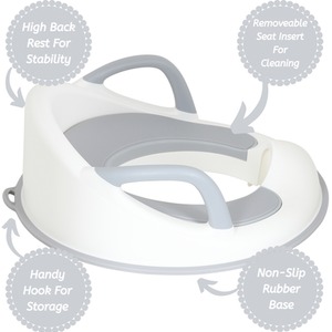 Toilet Training Seat with Handles and Ocean Themed Step Stool - White by Babycurls