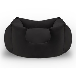 Small Black Plush Velvet Dog Bed - Black by FABRICNCO
