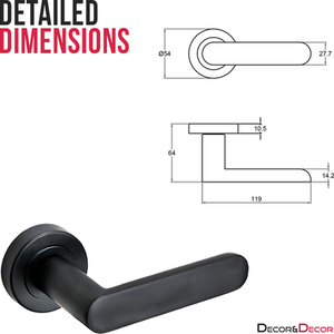 Echo Matt Black Passage Door Lever Handles - Latch Kit - Matt Black by DecorAndDecor
