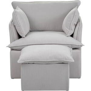 Snuggle Armchair with Stool - Grey