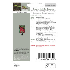 Pack of Cayenne Hot Pepper Seeds by Johnsons