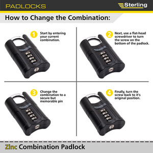 Closed Shackle Combination Padlock 55mm - Black by Burg-Wachter