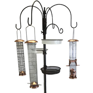 Deluxe Complete Metal Bird Feeding Station with Large Copper Style Feeders - Bronze by Selections