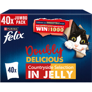 Felix Doubly Delicious Wet Cat Food In Jelly 85g - Countryside Selection in Jelly / 40 by Felix