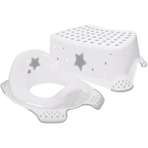 Toilet Training Seat and Step Stool Bundle - White by Babycurls