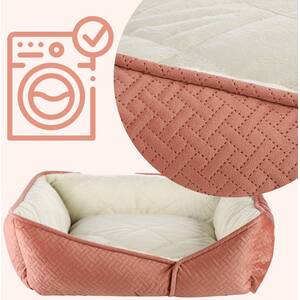 Coral Pet Dog Quilted Sofa Bed - Pink by Dreampaws