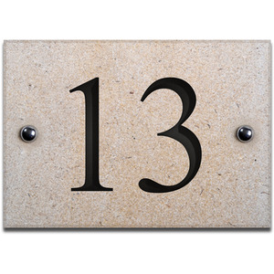 Limestone Number 13 with Infill by The House Nameplate Company