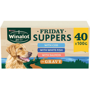 Pack of 40 Winalot Adult Fish in Gravy Wet Dog Food by Winalot