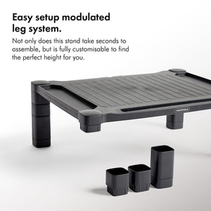Four Level Adjustable Monitor Stand - Black by VonHaus