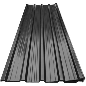 Set of 12 Steel Corrugated Panels - Black by Livingandhome