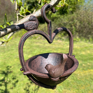 Vintage Hanging Bird Seed Feeder Cast Iron Heart Shape - Brown / 1 by Selections