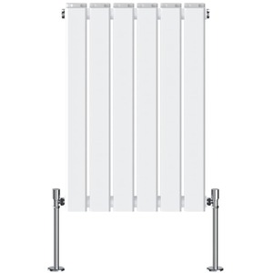 Flat Panel Horizontal Designer Radiators - White / 408mm / 58mm / 596.7W