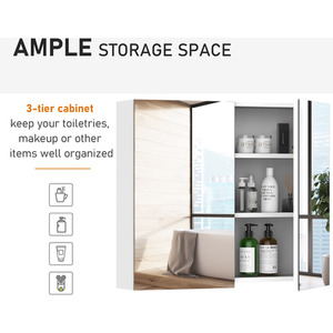 Wall Mount Mirror Cabinet - White by HOMCOM