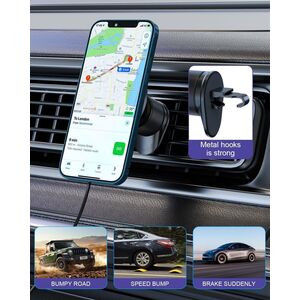 MagSafe Compatible Magnetic Wireless Car Charger Mount - Black