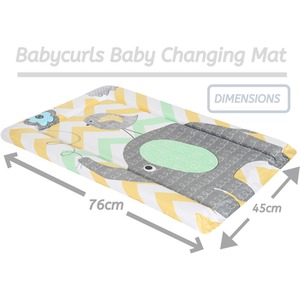 Baby Changing Mat - Elephant Chevron With Green / Elephant Chevron With Green by Babycurls