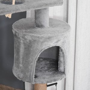PawHut Cat Tree Tower with Scratching Post - Grey by PawHut
