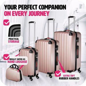 tectake Suitcase Set 4-Piece Pucci - Rose Gold by tectake