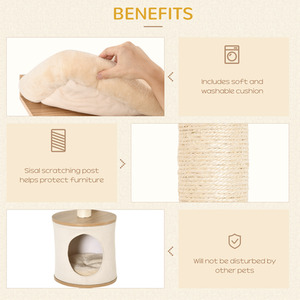 PawHut Wall-Mounted Cat Tree Shelter with Cat House - Brown by PawHut