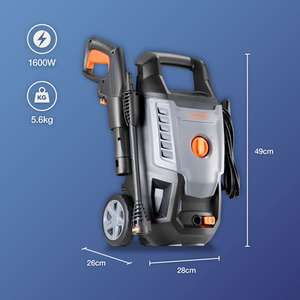 1600W Portable Pressure Washer - Grey by VonHaus