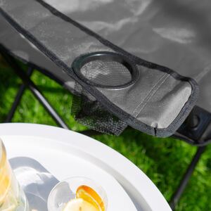 Folding Canvas Camping Chair - Matt Black - Neutral by Harbour Housewares